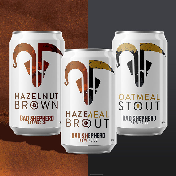 Half & Half Case:  Hazelnut Brown & Oatmeal Stout